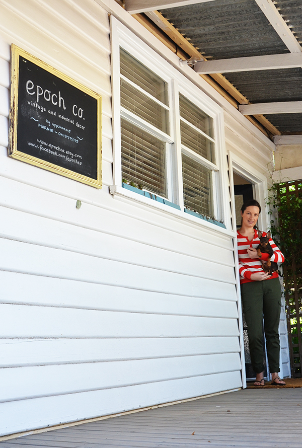 Marnie Hawson of Epoch Co. on the verandah of her shopfront-studio that used to be an old post office. Photo/Production - Danielle White/The Countryphiles.